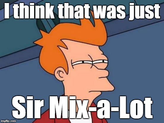 Futurama Fry Meme | I think that was just Sir Mix-a-Lot | image tagged in memes,futurama fry | made w/ Imgflip meme maker
