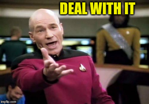 Picard Wtf Meme | DEAL WITH IT | image tagged in memes,picard wtf | made w/ Imgflip meme maker