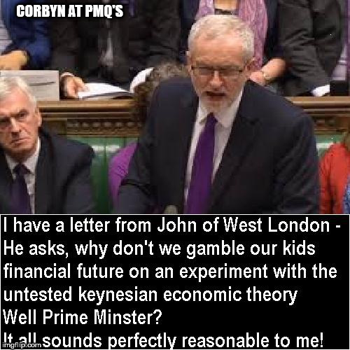 Corbyn - I have a letter from | CORBYN AT PMQ'S | image tagged in corbyn - i have a letter from keynesian theory | made w/ Imgflip meme maker