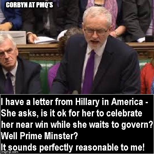 Corbyn - I have a letter from Hillary | CORBYN AT PMQ'S | image tagged in corbyn - letter from hillary clinton america waiting to govern | made w/ Imgflip meme maker