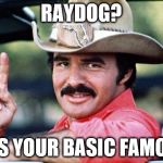 Well done on reaching 2 million points | RAYDOG? HE'S YOUR BASIC FAMOUS | image tagged in burt,memes,raydog,films,movies | made w/ Imgflip meme maker