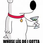Sarcastic Brian Griffin | HEY BARKEEP........ WHOSE LEG DO I GOTTA HUMP TO GET A GOOD PRESIDENTIAL CANDIDATE | image tagged in sarcastic brian griffin | made w/ Imgflip meme maker