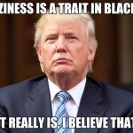 Donald Trump | LAZINESS IS A TRAIT IN BLACKS. IT REALLY IS, I BELIEVE THAT. | image tagged in donald trump | made w/ Imgflip meme maker