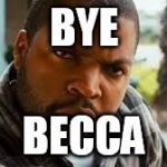Ice Cube mad | BYE; BECCA | image tagged in ice cube mad | made w/ Imgflip meme maker