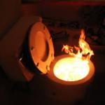 toilet fire
