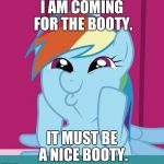 mlp rd omg | I AM COMING FOR THE BOOTY. IT MUST BE A NICE BOOTY. | image tagged in mlp rd omg | made w/ Imgflip meme maker