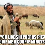 Shepard | YOU LIKE SHEPHERDS PIE? GIVE ME A COUPLE MINUTES | image tagged in shepard | made w/ Imgflip meme maker