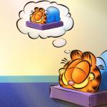 Garfield in bed