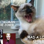 Joking Around!! | IF CATWOMAN & THE JOKER; HAD A LOVE CHILD | image tagged in juniper berry,funny cats,cats,napoleon munchkin,cute cats | made w/ Imgflip meme maker
