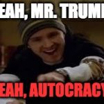 Breaking Bad | YEAH, MR. TRUMP! YEAH, AUTOCRACY! | image tagged in breaking bad,american politics,donald trump | made w/ Imgflip meme maker
