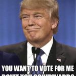 Don't You, America? | DON'T YOU SQUIDWARD? YOU WANT TO VOTE FOR ME | image tagged in don't you america,trump 2016 | made w/ Imgflip meme maker