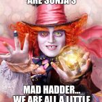 The Mad Hatter | ERICH YOU ARE SONJA'S; MAD HADDER... WE ARE ALL A LITTLE MAD YOU KNOW! | image tagged in the mad hatter | made w/ Imgflip meme maker