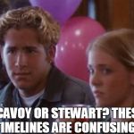 Ryan Reynolds | MCAVOY OR STEWART? THESE TIMELINES ARE CONFUSING. | image tagged in ryan reynolds | made w/ Imgflip meme maker