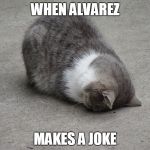 Cat Face Palm - Mondays | WHEN ALVAREZ; MAKES A JOKE | image tagged in cat face palm - mondays | made w/ Imgflip meme maker