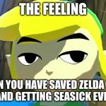 Zelda | THE FEELING; WHEN YOU HAVE SAVED ZELDA 7852 TIMES AND GETTING SEASICK EVEN MORE | image tagged in zelda | made w/ Imgflip meme maker