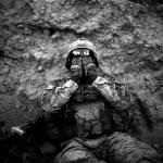US Marine Afghanistan War PTSD Black & White Photo