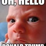 Angry Baby | OH, HELLO; DONALD TRUMP | image tagged in angry baby | made w/ Imgflip meme maker