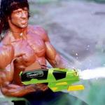 Rambo water pistol meme