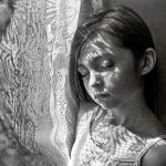 Tamara Lara Photography young girl eyes closed window shadows fa