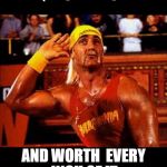 hulkamaniacs | $140 MILLION; AND WORTH  EVERY INCH OF IT. | image tagged in hulk hogan | made w/ Imgflip meme maker