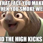 Zootopia Flash | THAT FACE YOU MAKE WHEN YOU SMOKE WEED; AND THE HIGH KICKS IN | made w/ Imgflip meme maker