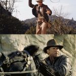 A repost of chocolatefactory's meme in honor of the announcement that Indiana Jones V is in the works :D | NOW WATCH ME WHIP; NOW WATCH ME NEIGH NEIGH | image tagged in indiana jones,memes,whip nae nae,indy v,chocolatefactory | made w/ Imgflip meme maker