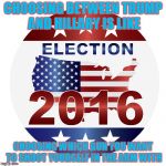 2016 elections | CHOOSING BETWEEN TRUMP AND HILLARY IS LIKE; CHOOSING WHICH GUN YOU WANT TO SHOOT YOURSELF IN THE ARM WITH | image tagged in 2016 elections | made w/ Imgflip meme maker