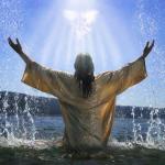 Jesus ascending from water
