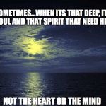 Oceana | SOMETIMES...WHEN ITS THAT DEEP, ITS THE SOUL AND THAT SPIRIT THAT NEED HEALING; NOT THE HEART OR THE MIND | image tagged in oceana | made w/ Imgflip meme maker