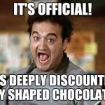 Its Official! | IT'S OFFICIAL! IT'S DEEPLY DISCOUNTED BUNNY SHAPED CHOCOLATE DAY | image tagged in its official | made w/ Imgflip meme maker