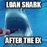 loan shark | LOAN SHARK; AFTER THE EX | image tagged in loan shark | made w/ Imgflip meme maker