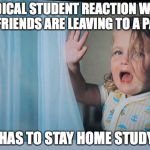 Mae Mobley | MEDICAL STUDENT REACTION WHEN ALL FRIENDS ARE LEAVING TO A PARTY; BUT HAS TO STAY HOME STUDYING | image tagged in mae mobley | made w/ Imgflip meme maker