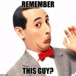 Remember Pee-wee? | REMEMBER; THIS GUY? | image tagged in remember pee-wee | made w/ Imgflip meme maker