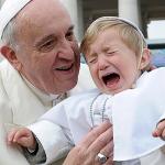 Pope sad child