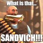 The heavy class in a Nutshell... | What is that... SANDVICH!!! | image tagged in tf2,heavy | made w/ Imgflip meme maker