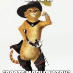Puss in Boots | THEY CALL ME "BOOTS".... "BOOTS MCFILLINGTON" | image tagged in puss in boots | made w/ Imgflip meme maker
