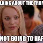 Not going to Happen | STOP TALKING ABOUT THE TRUMP WALL; IT'S NOT GOING TO HAPPEN | image tagged in not going to happen | made w/ Imgflip meme maker