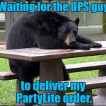 Still Waiting | Waiting for the UPS guy; to deliver my PartyLite order. | image tagged in still waiting | made w/ Imgflip meme maker