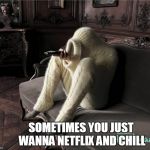 Baby it's cold outside | SOMETIMES YOU JUST WANNA NETFLIX AND CHILL | image tagged in baby it's cold outside | made w/ Imgflip meme maker