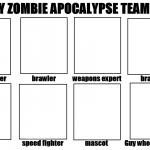 My Zombie Apocalypse Team meme