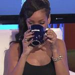 Rihanna sips tea