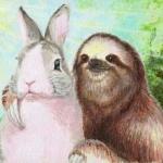 Sloth and rabbit best friends