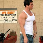 RENT; HIM | image tagged in muscle,hunk,stud | made w/ Imgflip meme maker