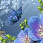 Blue Flowers butterfly dragonfly meme