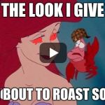 Arial | THE LOOK I GIVE; WHEN I BOUT TO ROAST SOMEONE | image tagged in arial,scumbag | made w/ Imgflip meme maker