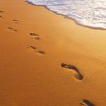 footprints in the sand meme
