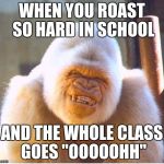 Roast too hard | WHEN YOU ROAST SO HARD IN SCHOOL; AND THE WHOLE CLASS GOES "OOOOOHH" | image tagged in roast too hard | made w/ Imgflip meme maker