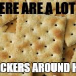 now to wait and see how many get "offended"  | THERE ARE A LOT OF; CRACKERS AROUND HERE | image tagged in crackers | made w/ Imgflip meme maker