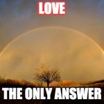 No Love | LOVE; THE ONLY ANSWER | image tagged in no love | made w/ Imgflip meme maker