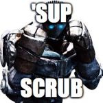 Atom | 'SUP; SCRUB | image tagged in atom | made w/ Imgflip meme maker